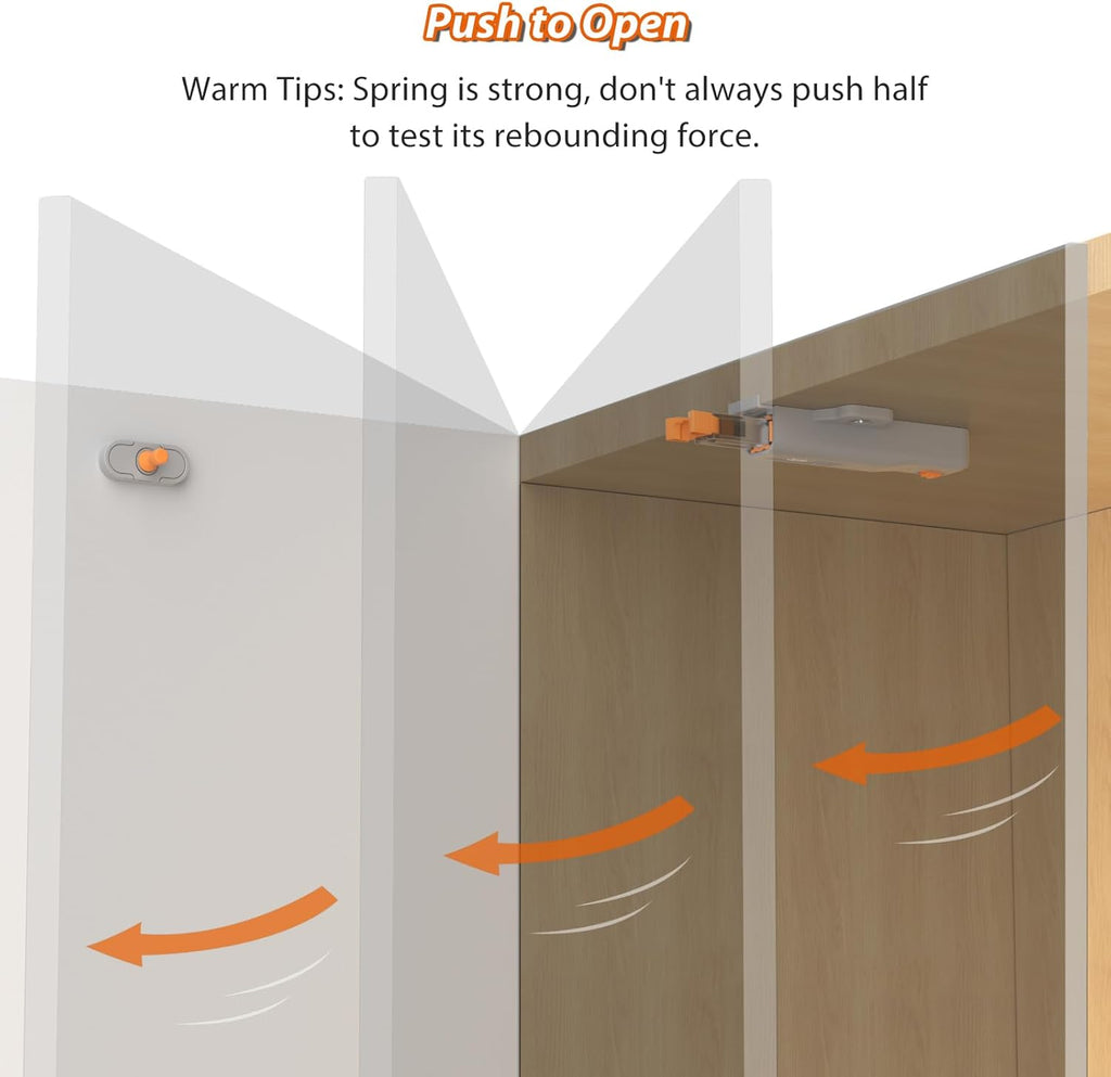 Push to Close Cabinet Latch, Jiayi 10 Pack Push Open Hardware, Cabinet Press Out Latch for Door