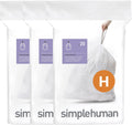 simplehuman Code H 60 Count, Dispenser Pack Custom Fit Liners, Drawstring Trash Bags, 30-35 Liter /