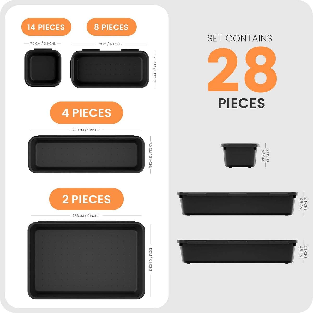 A-LuGei 【28PCS】 Drawer Organizer, Bathroom Organizers and Storage, Makeup organizer, Desk drawer