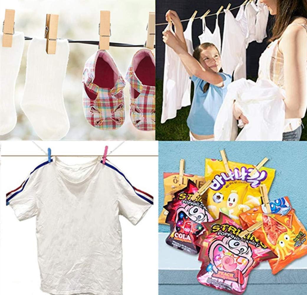 50pcs Small Wood Clothes Pins Pegs Strong Hangers Picture Display Art Craft Clip Clamps Party