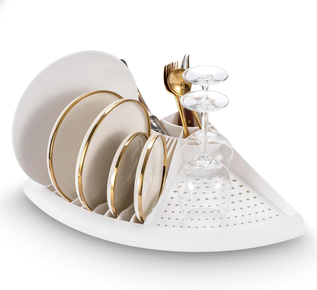 Dish Drying Rack - Plastic Corner Kitchen Dish Drying Rack,Multipurpose Sink Counter Storage Rack