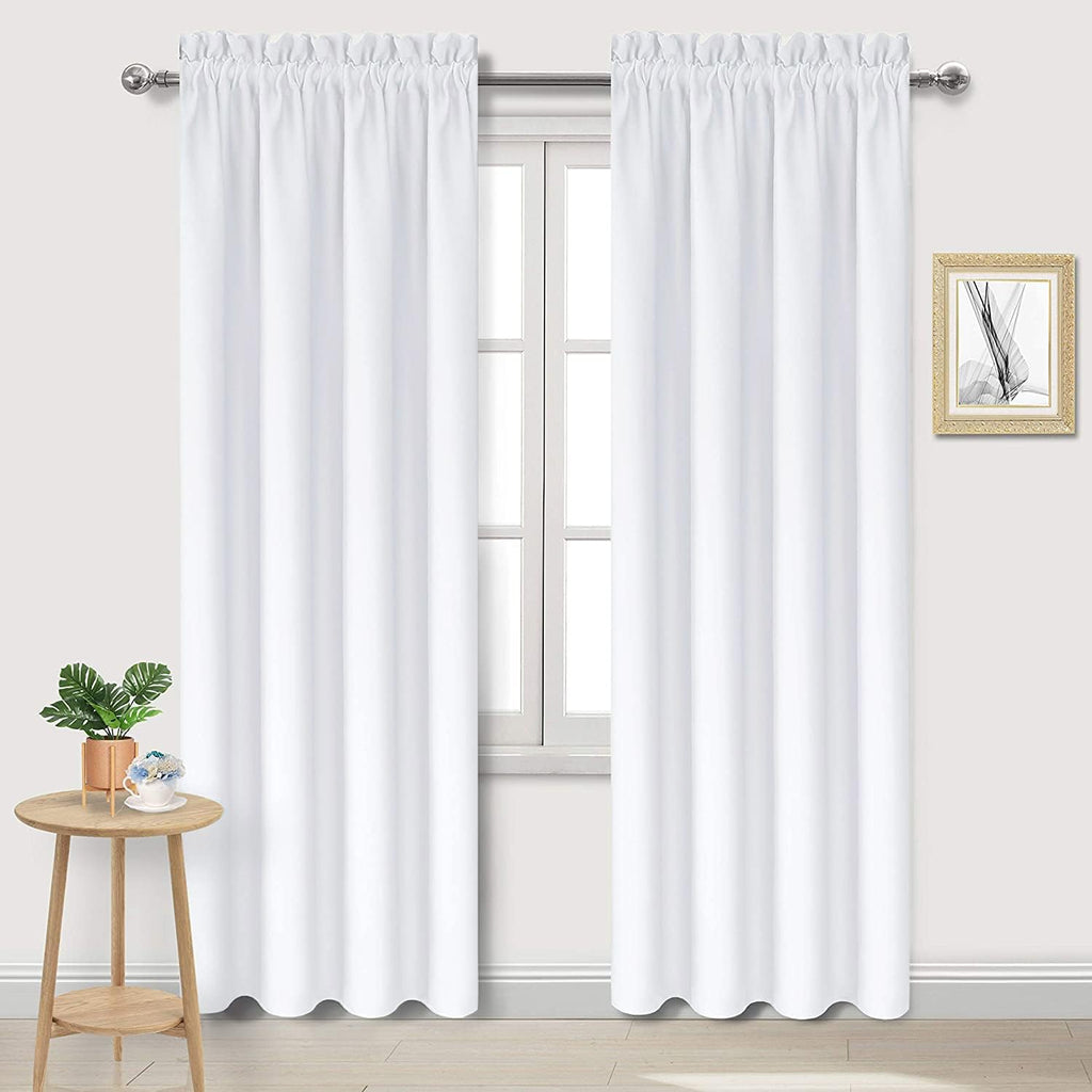 DWCN White Curtains for Living Room Thermal Insulated, 50% Light Blocking Curtains for Bedroom