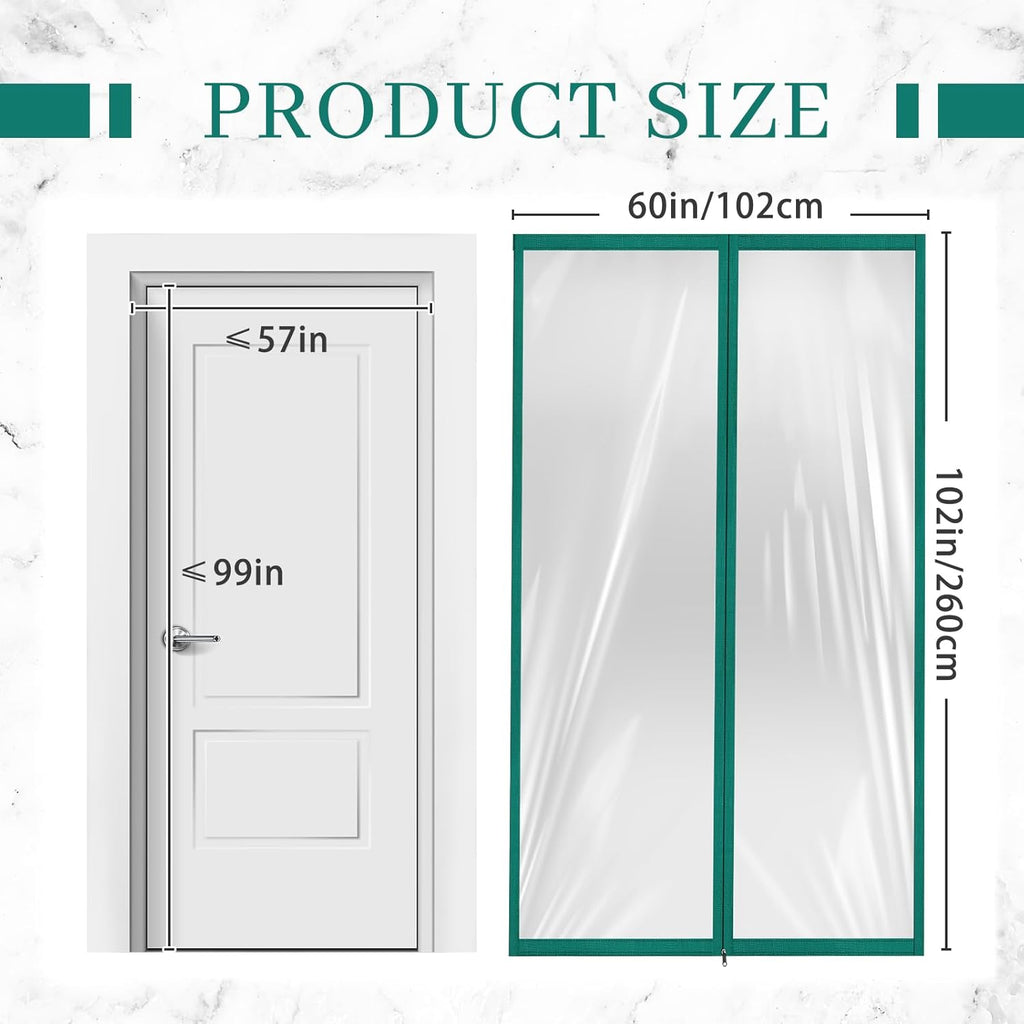 Amylove Zipper 60 x 102 Inch Dust Barrier Kit Construction Door Barrier 5 x 8.5 ft Reusable Plastic