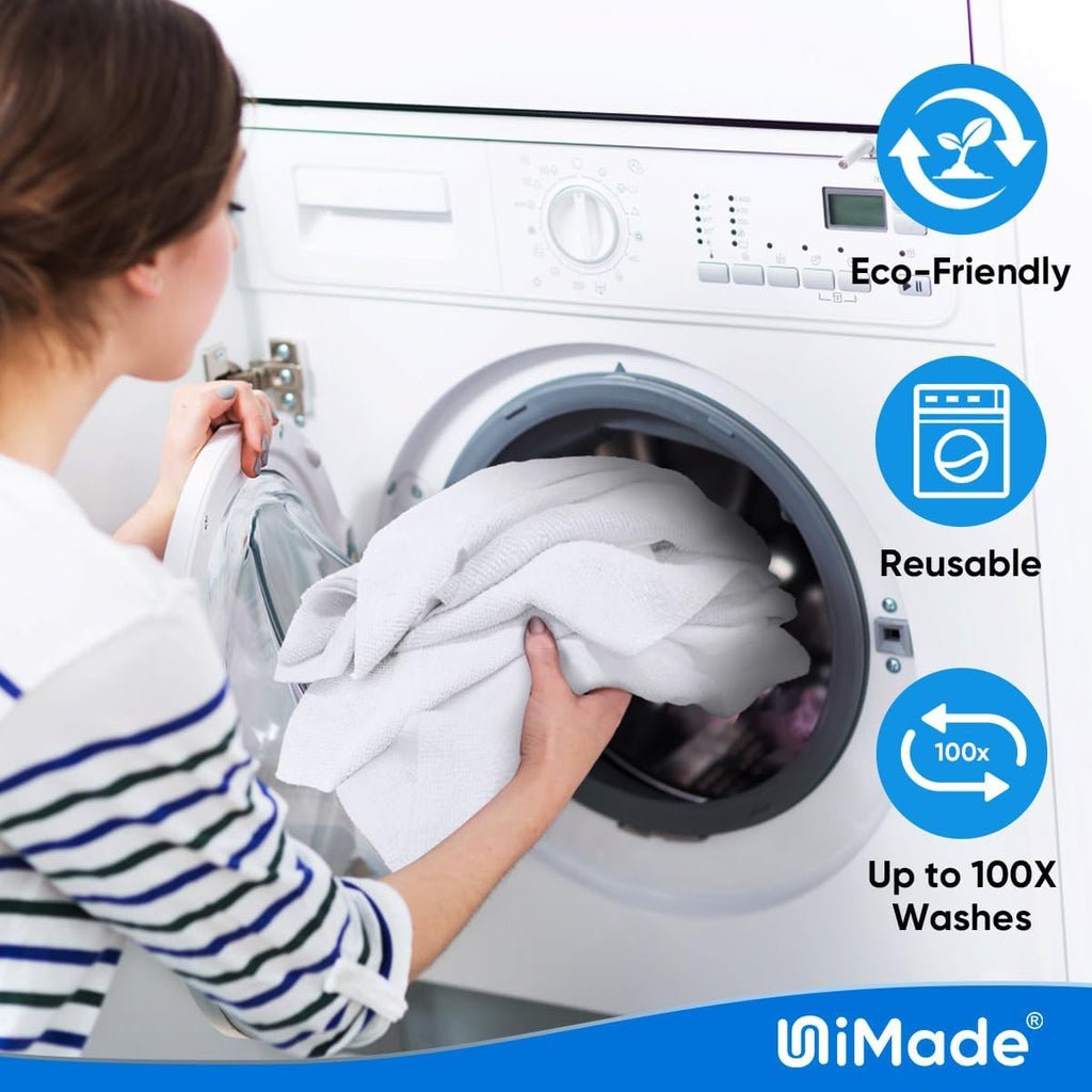 Shop Towels Rags, 150 Pack Reusable Shop Rags Bulk Microfiber Cleaning Cloth Lint Free Cleaning