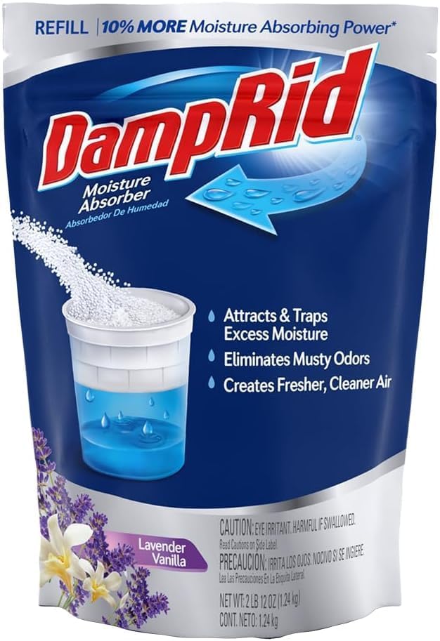 Damp Rid Refillable Moisture Absorber, Includes Single Damp Rid Lavender Vanilla 11oz. Cup & 44oz.