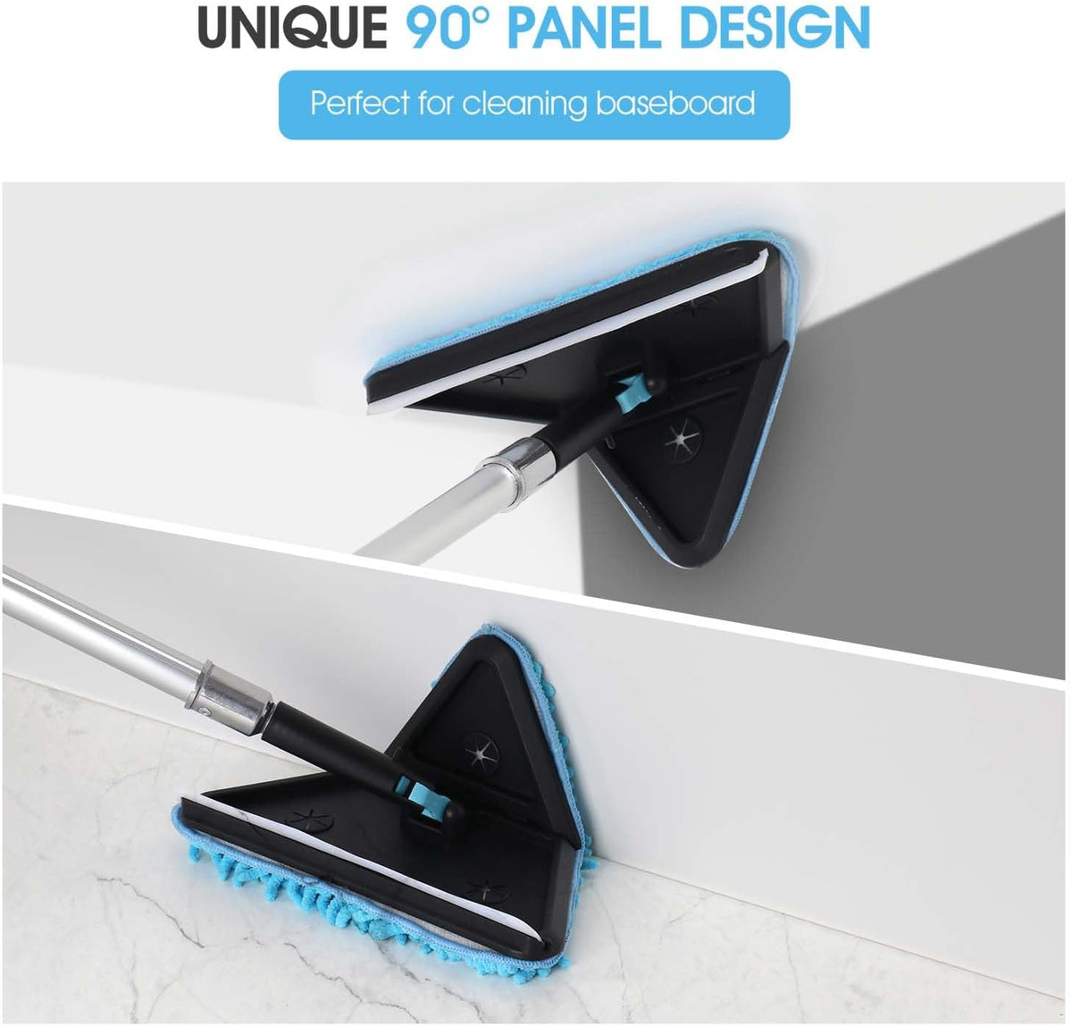 20 Feet High Ceilings Baseboard Wall Cleaner Mop with 12 Ft Extension Pole, Cobweb Duster, Window
