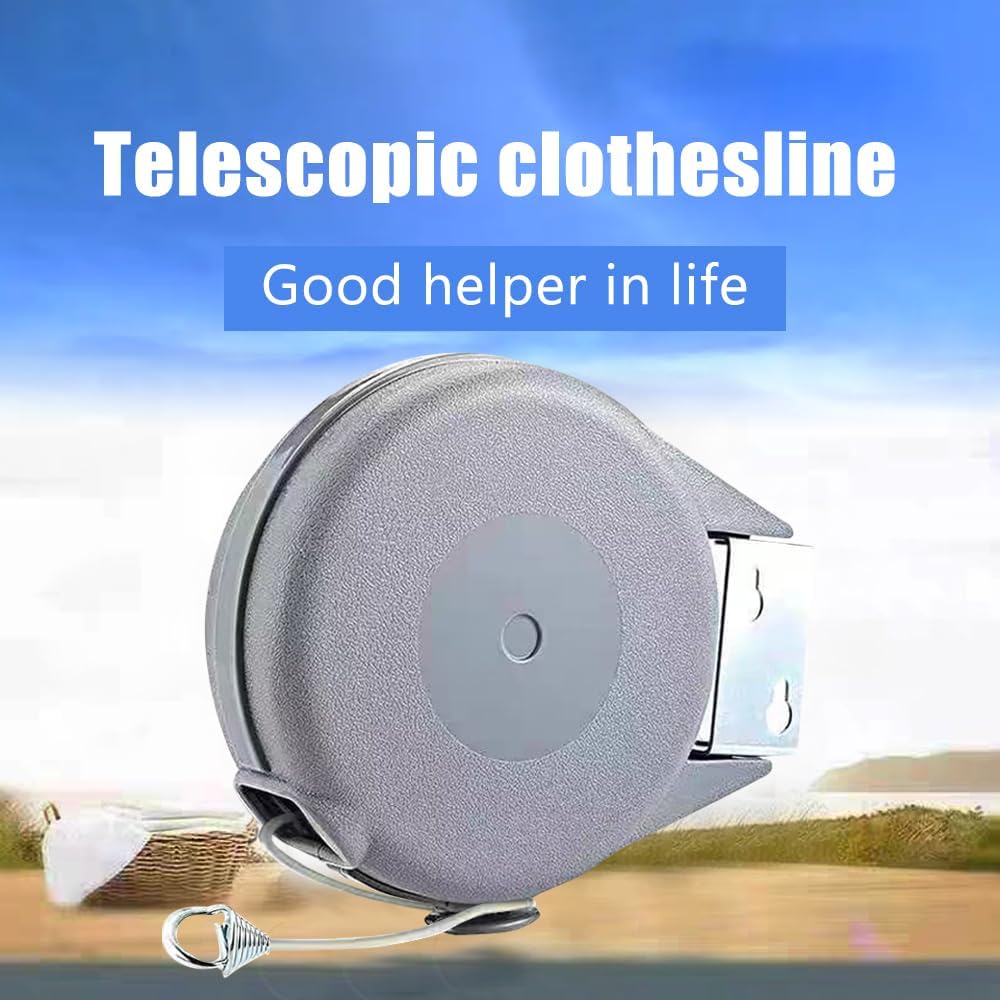 Retractable Clothesline Used to Outdoor，39 feet(12 Meters) PVC Line Retracting，Including 12 pcs