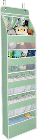 Univivi 6-Shelf Over Door Hanging Organizer Fabric Baby Door Storage with 5 Large Pockets and 3