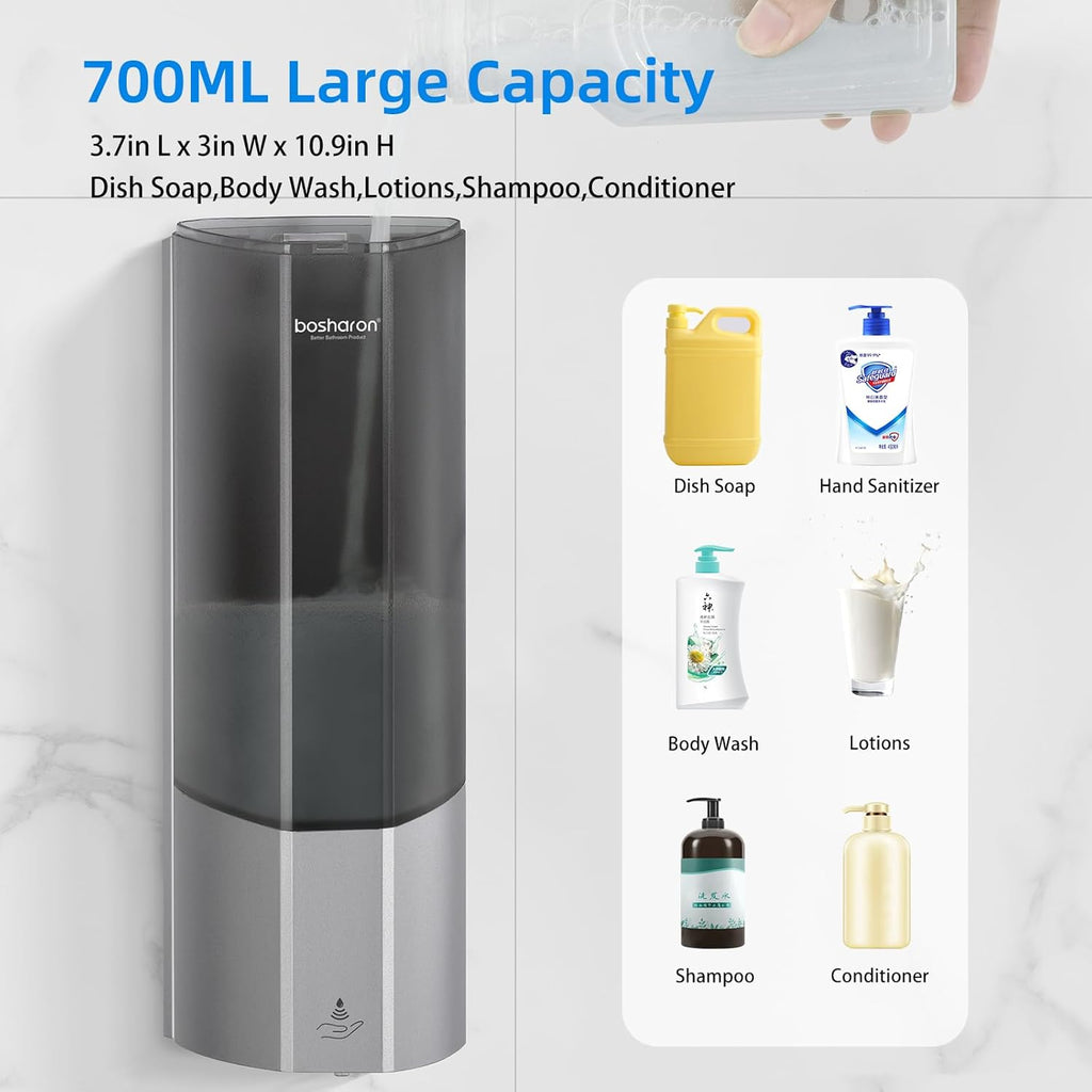 Automatic Soap Dispenser, Wall Mounted Liquid Soap Dispenser 24.6oz/700ml with Infrared Sensor