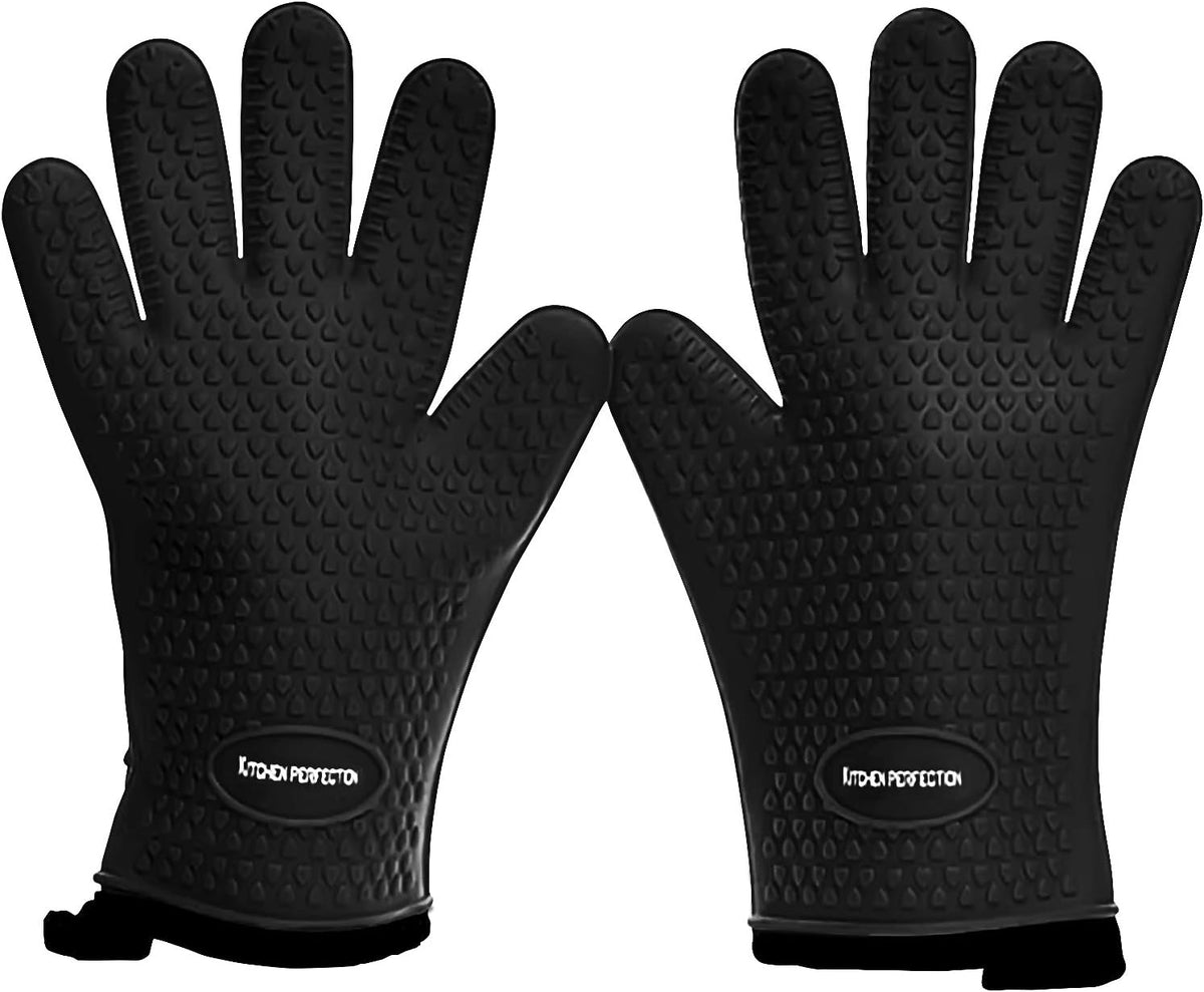 KITCHEN PERFECTION S Silicone Smoker Oven Gloves -Extreme Heat Resistant BBQ Gloves -Handle Hot