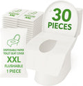 Individually Wrapped XXL Toilet Seat Covers Disposable Flushable for Travel (30 Pack), Full