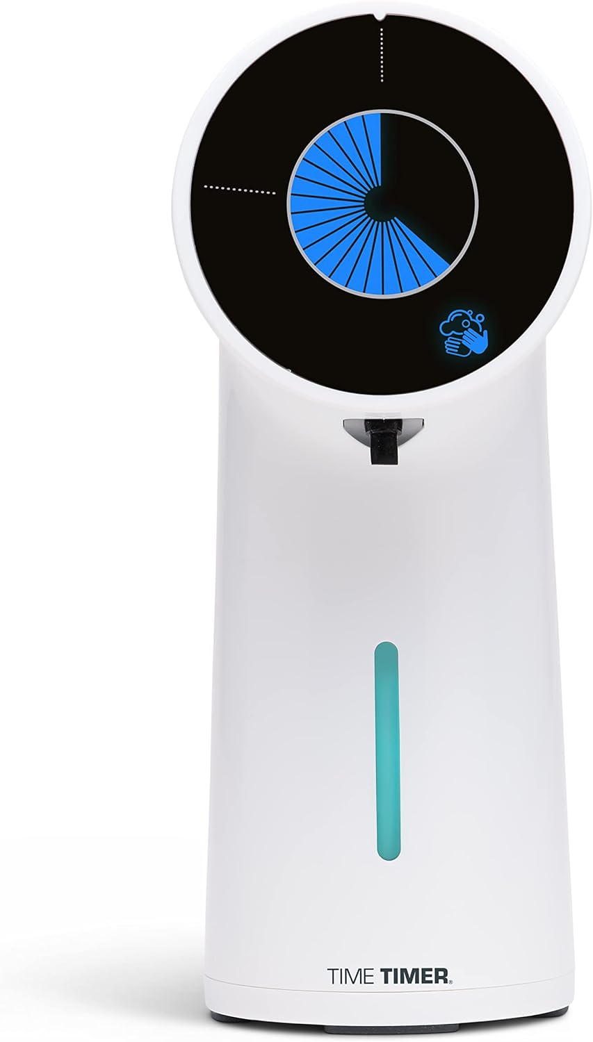 Time Timer WASH with Soap Dispenser — Hands Free Automatic Soap Dispenser with 30 Second Visual