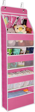 Univivi 5-Shelf Fabric Door Storage Over Door Hanging Organizer with 4 Large Pockets and 3 Small