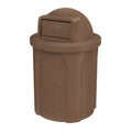42 Gallon Circle 100% Recycled Plastic Heavy Duty Outdoor Commercial Trash Can with Push Open Dome