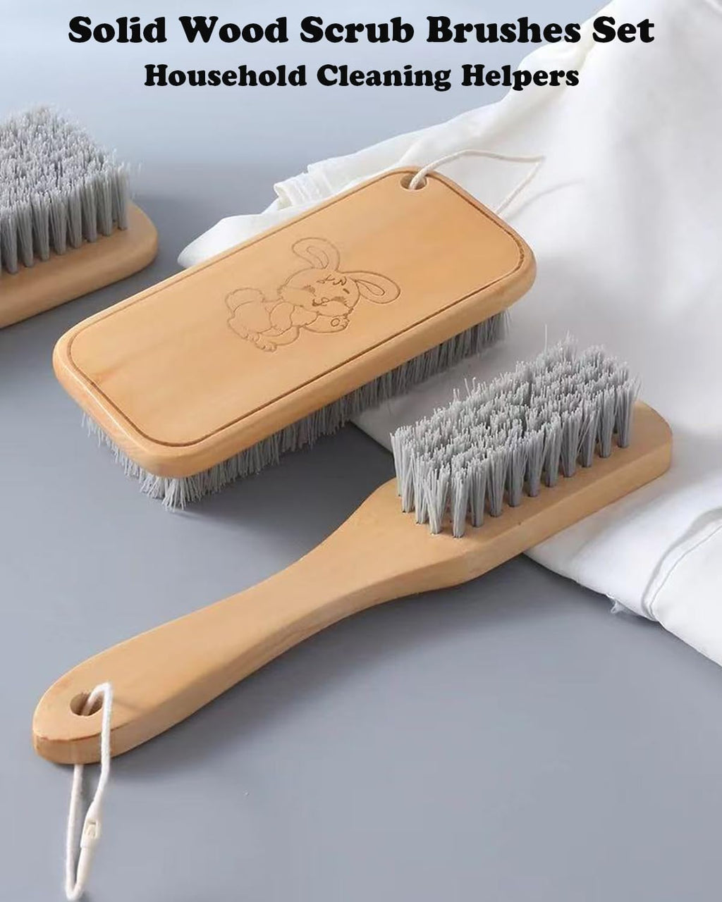 Scrub Cleaning Brush for Stains -Wood Handle Scrubbing Brushes,Cleaning Scrubber Brush for