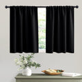 RYB HOME Black Curtains Blackout - Bathroom Small Window Curtains Thermal Insulated Privacy Drapes