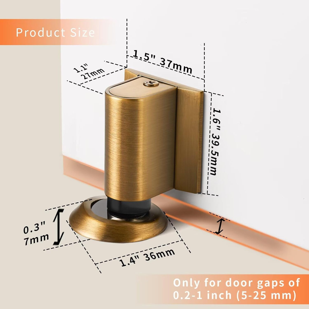 Bak Bo Magnetic Door Stoppers 4 Pack Bottom of Door Holder Keep Door Open No Drilling Magnet Floor