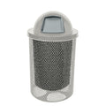 COATEDOUTDOORFURNITURE RDT-P-TXTGRY Heavy Duty Round Trash Receptacle with Dome Top, Liner