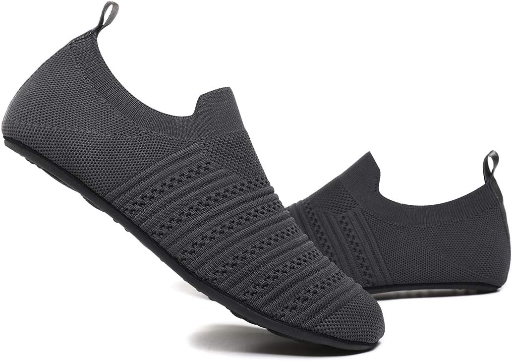 QZKDM Lightweight Slip on Grip Indoor House Slippers Barefoot Non Slip Home Exercise Yoga Shoes for