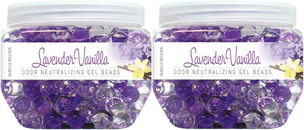 SMELLS BEGONE Odor Eliminator Gel Beads - 12 oz, Pack of 2 - Eliminates Odor in Bathrooms, Cars