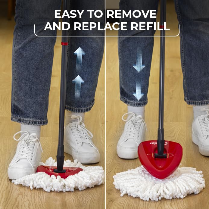 O-Cedar Easywring Microfiber Spin Mop & Bucket Floor Cleaning System + 3 Extra Refills (4 Refills