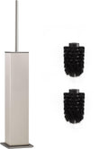 Brushed Nickel Toilet Brush and Holder,Toilet Bowl Brush with Extra Long Handle