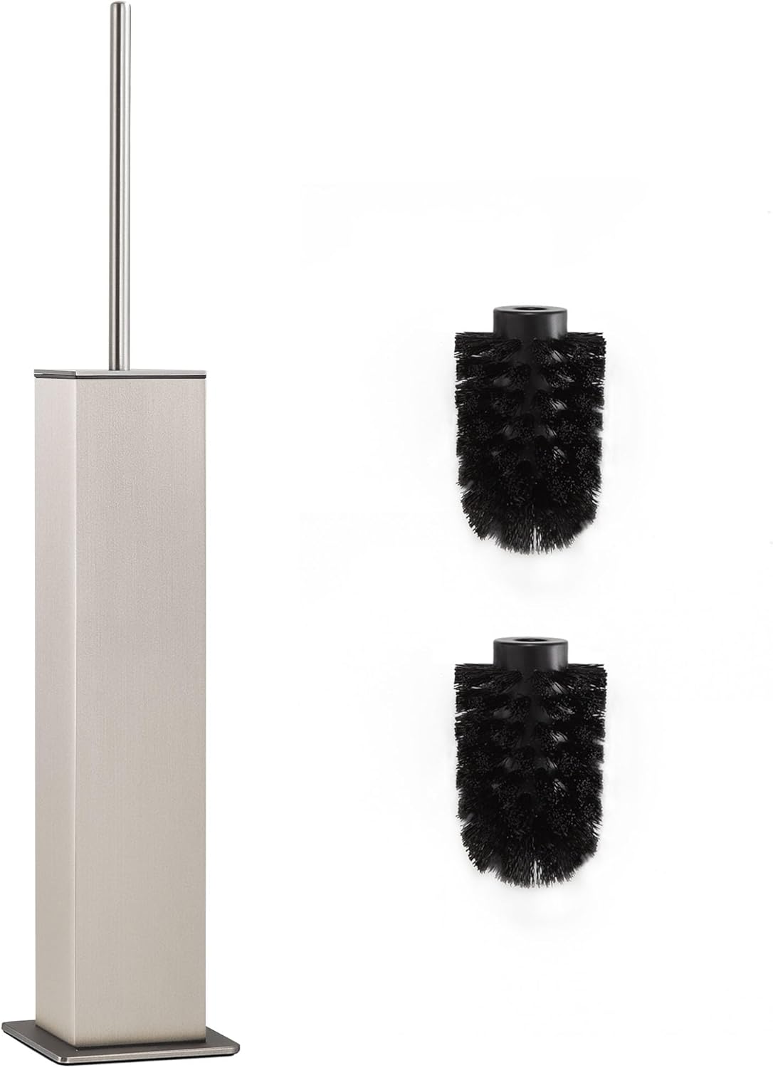 Brushed Nickel Toilet Brush and Holder,Toilet Bowl Brush with Extra Long Handle