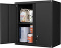 Steel Wall Cabinet, Metal Locking Wall Cabinet, Wall Hanging Metal Cabinet for Garage Tool Storage