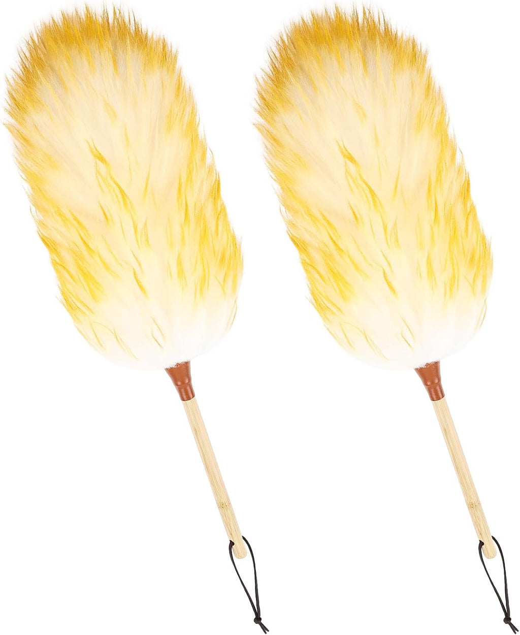 Natural Lambswool Duster 20 Inch Handheld with Wooden Handle Duster Dusting Tool for Blinds