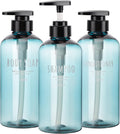 Segbeauty Shampoo Bottles with Pump, 16oz Empty Refillable Shower Bottle, 3 Pack 500ml Plastic