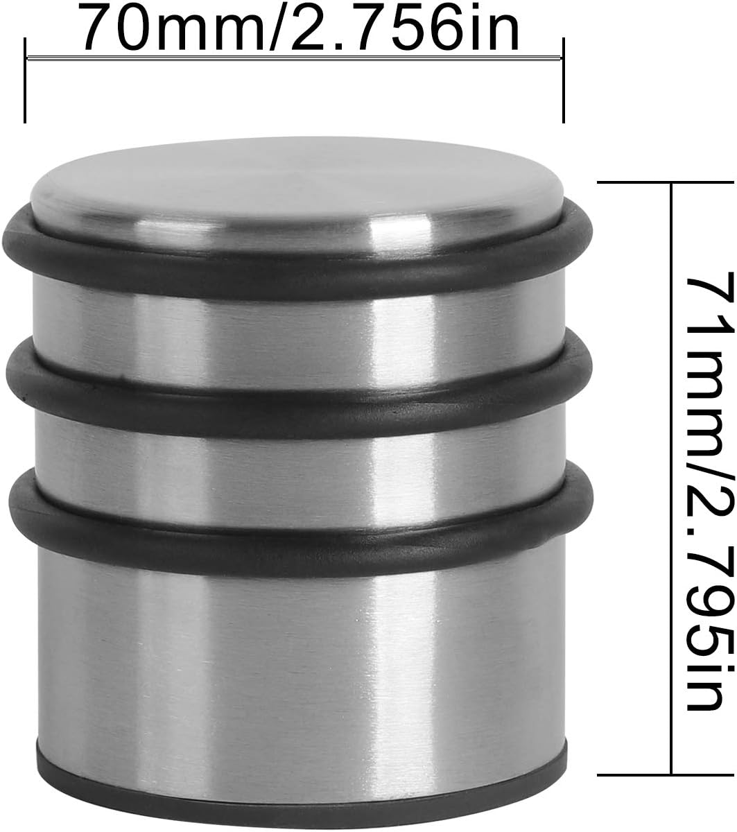 KINJOEK Heavy Weight Door Stopper, No DrillStainless Steel Door Stop with Protective Rubber Bands