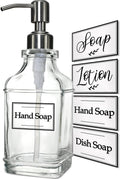 JASAI Antique Design Soap Dispenser with Rust Proof 304 Stainless Steel Pump, Refillable Clear