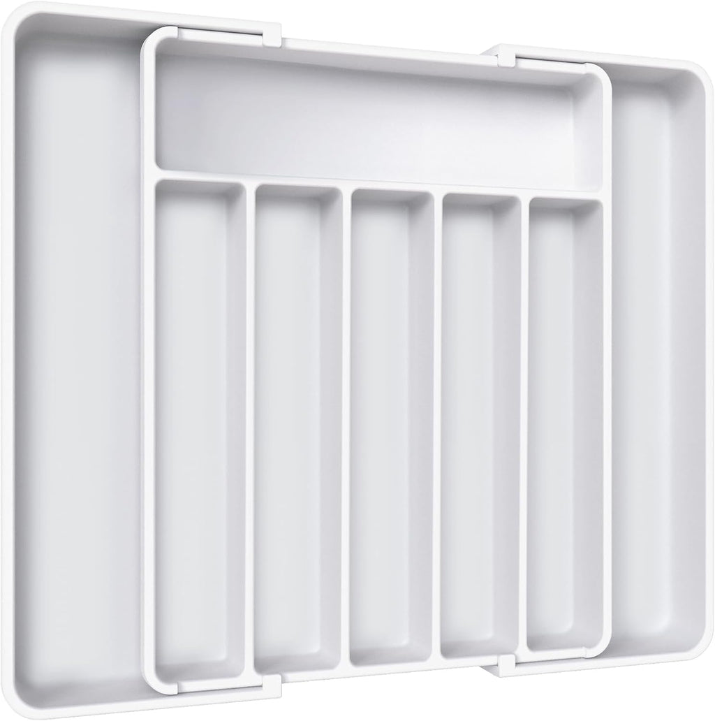 Aujen Silverware Organizer - Expandable Kitchen Drawer Organizer, Adjustable Utensil Organizer