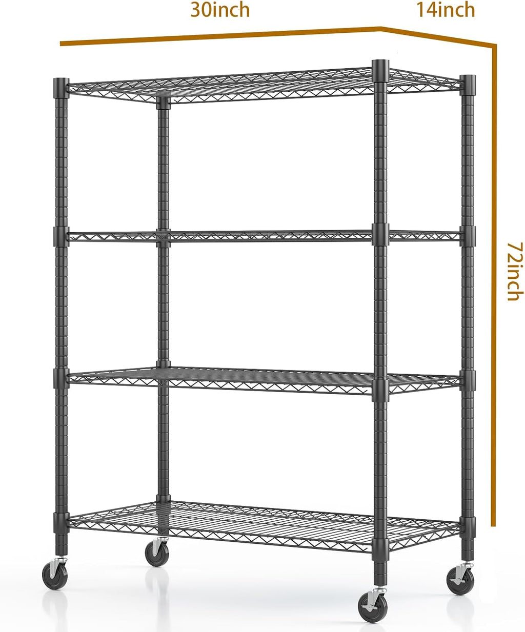 Himimi 72" H Wire Shelving Unit Storage, Metal Storage Shelves with Wheels, Heavy Duty Shelves with