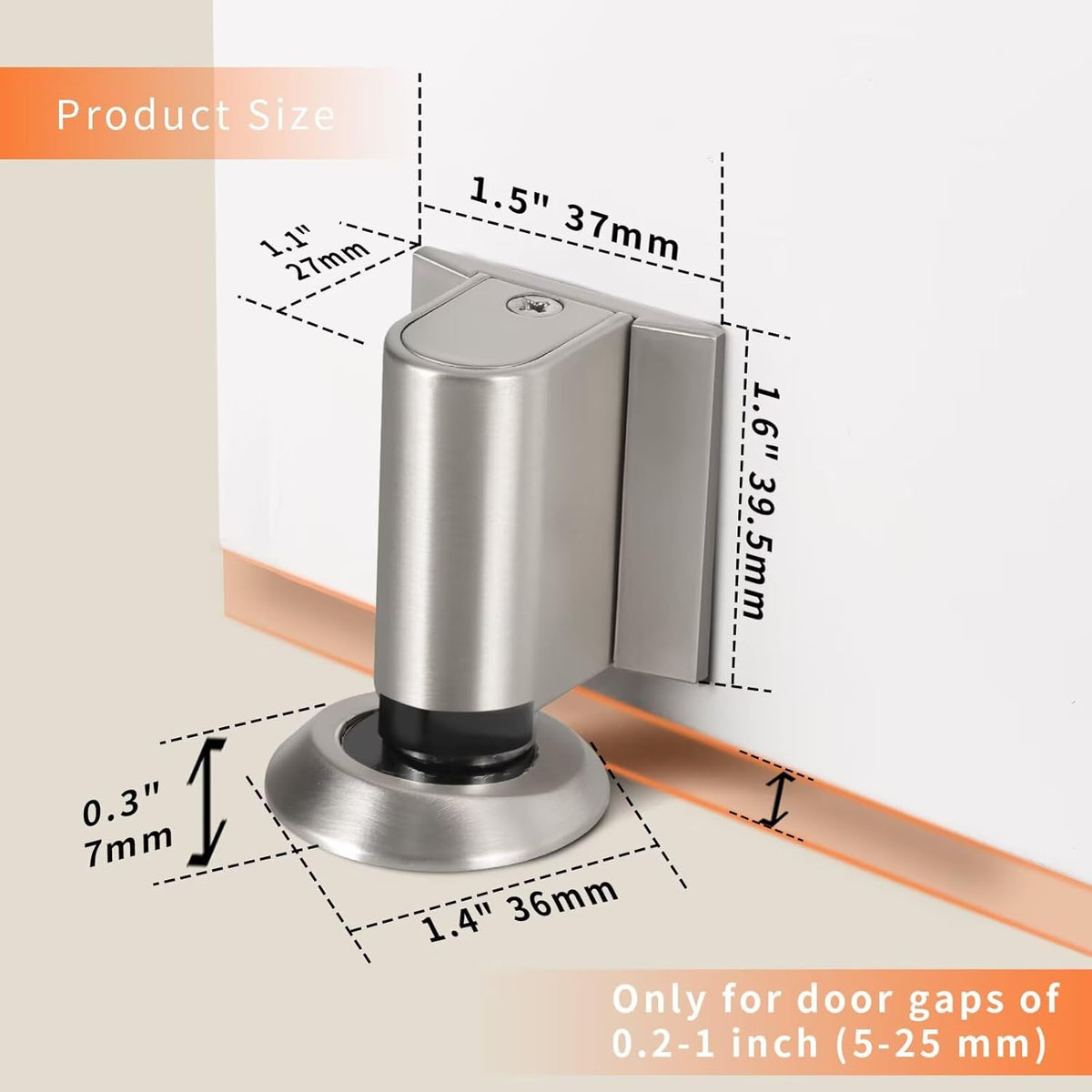 Bak Bo Magnetic Door Stoppers 2 Pack Bottom of Door Holder Keep Door Open No Drilling Magnet Floor