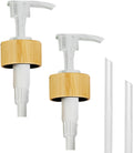 MaisoNovo Soap Pump Replacement - 2X White Bamboo Pumps - Pump Dispenser - Soap Dispenser Pump