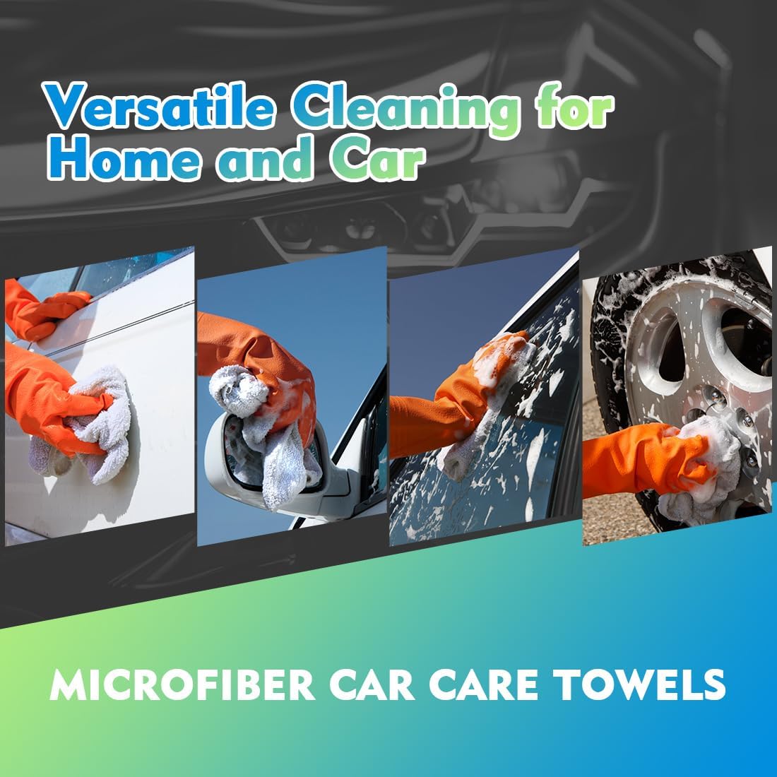 HOMEXCEL White Microfiber Cleaning Cloth 12 Pack, 12.5 x 12.5 inch Microfiber Towels for Cars