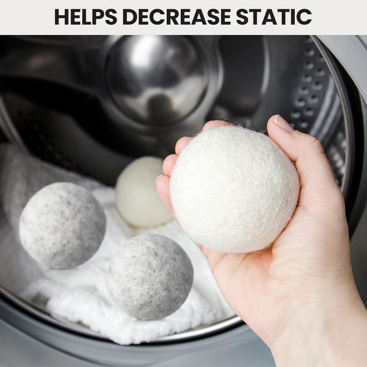 Roowest 32 Pieces Wool Dryer Balls Set 30 Reusable Wool Balls with 2 Muslin Bags Wool Laundry Balls