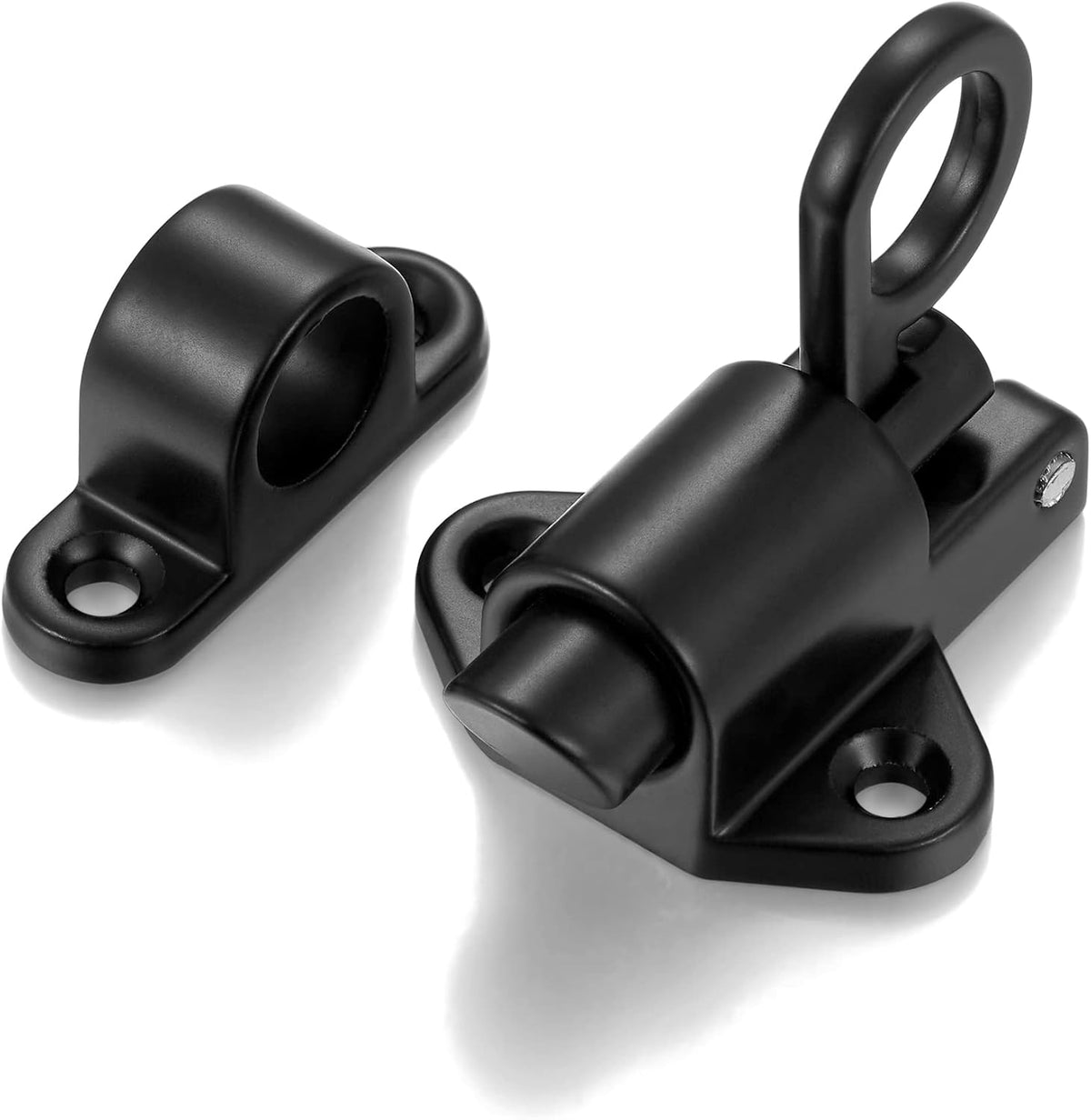 4 Packs Self-Closing Latches，Black Spring Door Lock，Resilient Bolt Latch Aluminum Alloy Safety