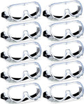 Super More 10PCS Anti-Fog Protective Safety Goggles Clear Lens Wide-Vision Adjustable Chemical