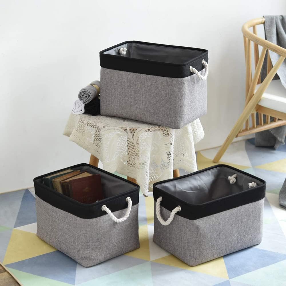 TcaFmac Organization and Storage Basket for Shelves - 16x12x12 inch Large 2 Pack Collapsible