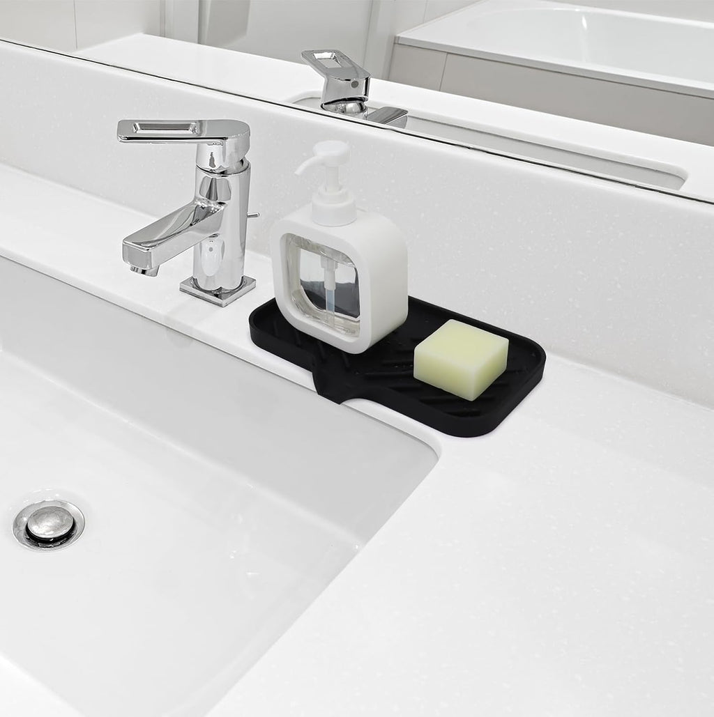 Yasmen Silicone Bathroom Soap Dishes, Sink Sponge Holder for Kitchen, Rubber Soap Dish with Drain