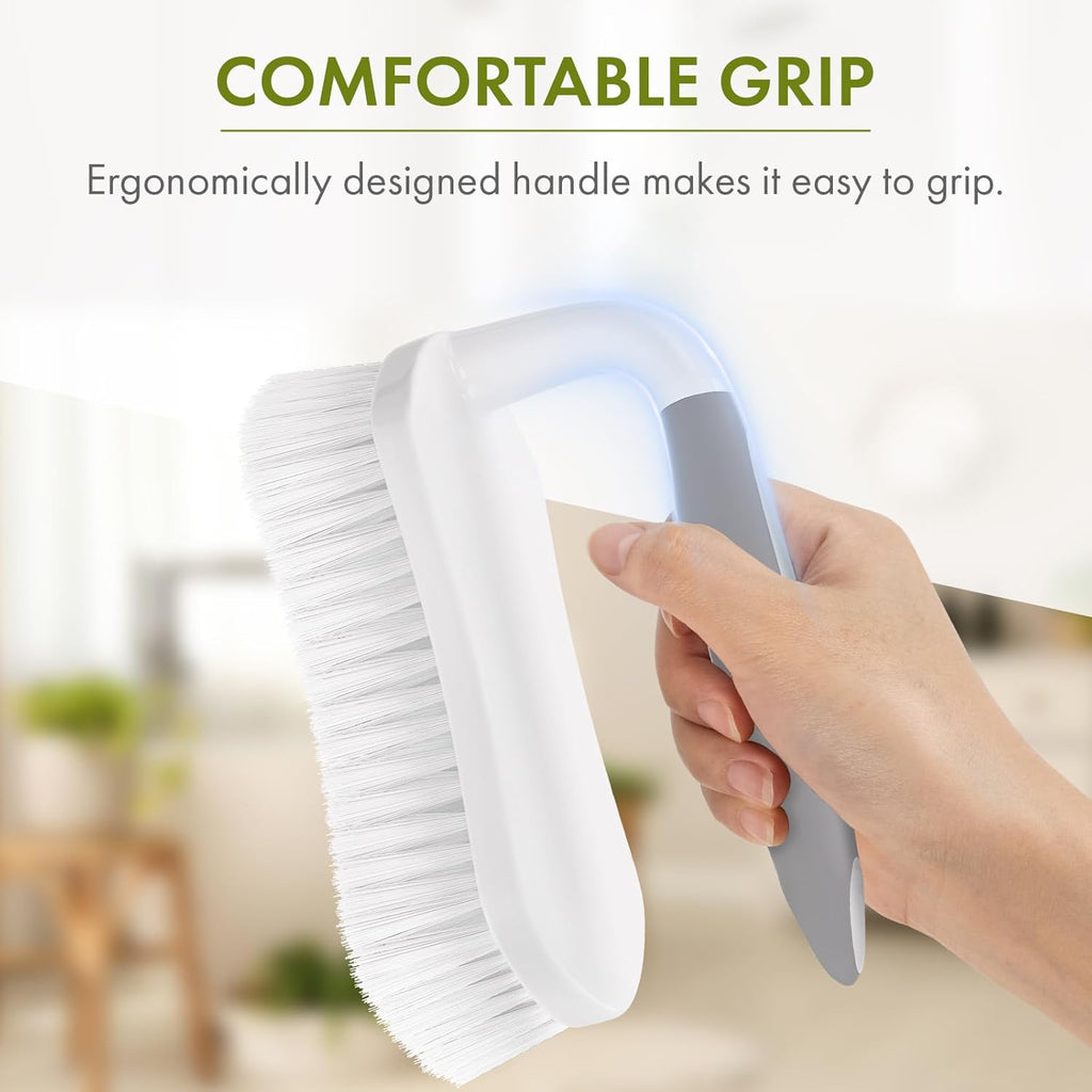 Amazer Scrub Brush for Cleaning Comfort Grip Shower Scrubber Flexible Stiff Bristles with Handle