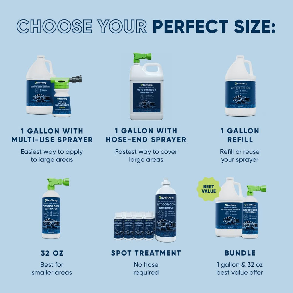 Eco Strong Outdoor Odor Eliminator Outside Dog Urine Enzyme Cleaner Powerful Pet, Cat, Animal Scent