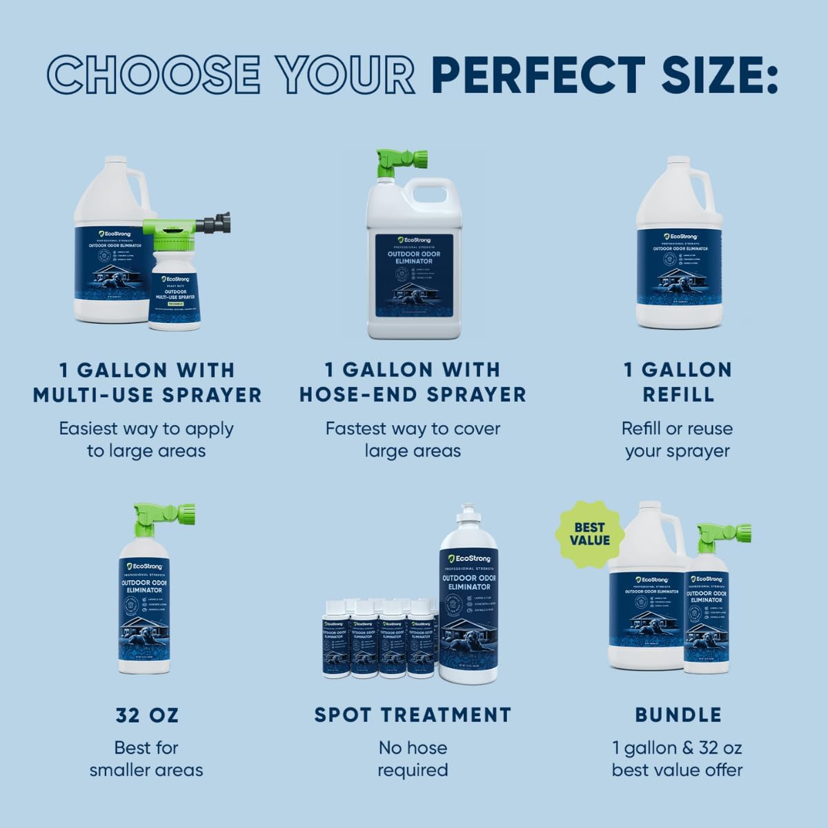Eco Strong Outdoor Odor Eliminator Outside Dog Urine Enzyme Cleaner Powerful Pet, Cat, Animal Scent