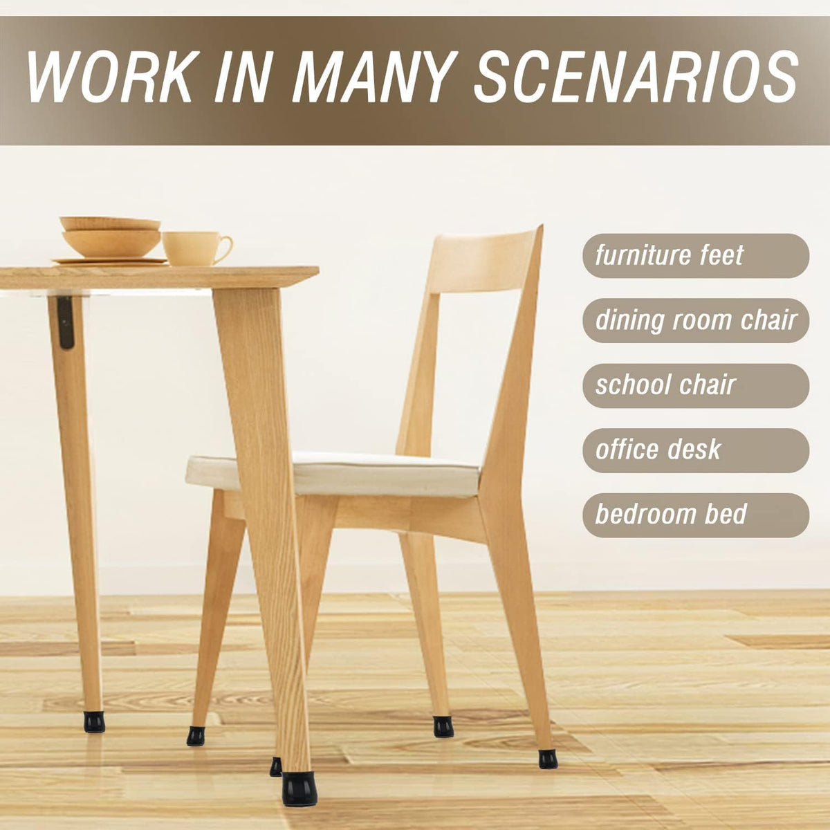 BUMACO Chair Leg Floor Protectors Chair Leg Protectors for Hardwood Floors Silicone Pads Covers to
