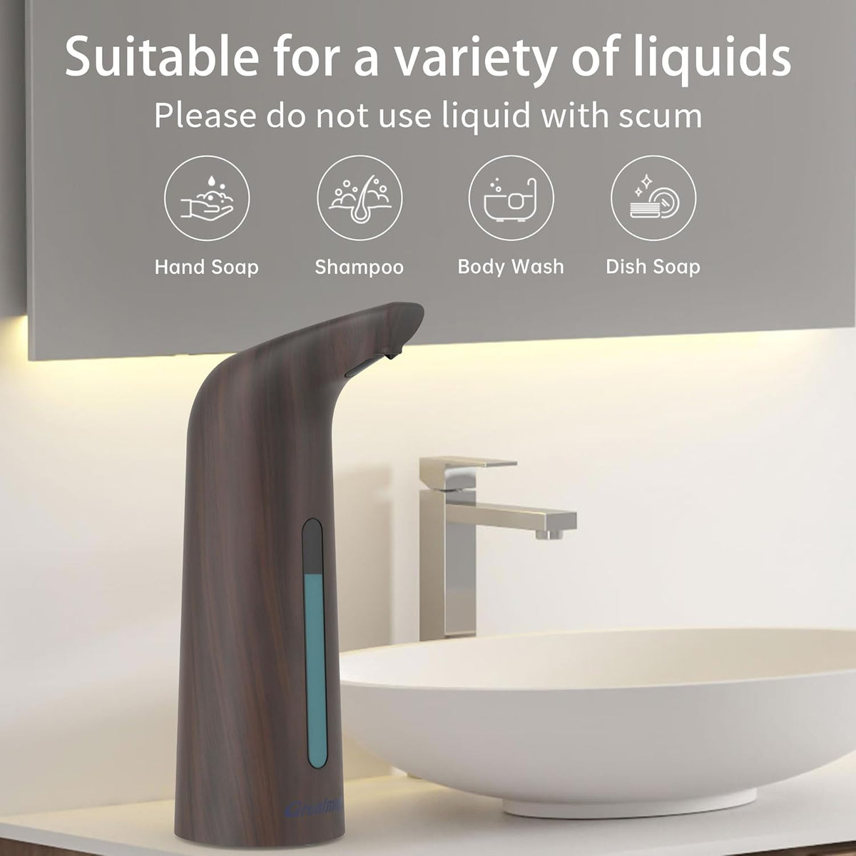 Convenient Automatic Soap Dispenser,4 Adjustable Levels Touchless Hand Sanitizer Pump with Infrared