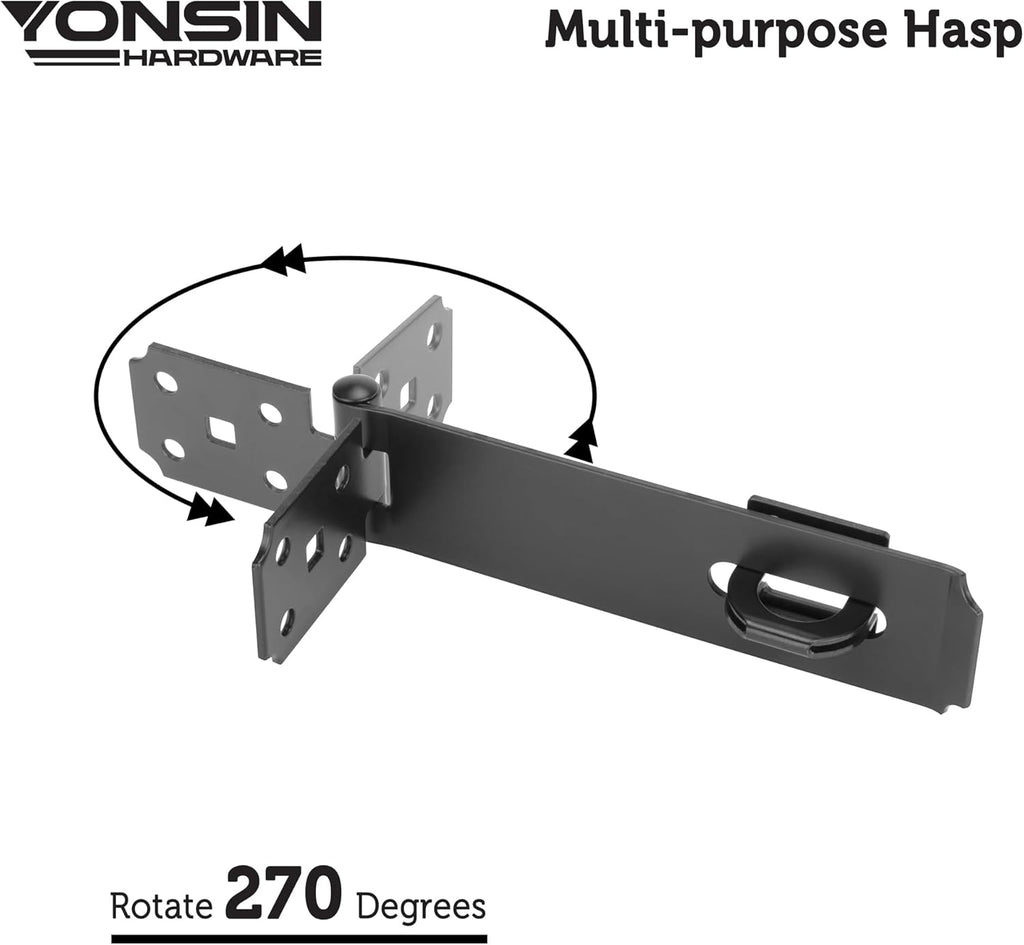 7-1/2" Door Padlock Safety Hasp Latch Heavy Duty, Door Hasp Clasp Lock Gate Shed Hasp Latch Lock