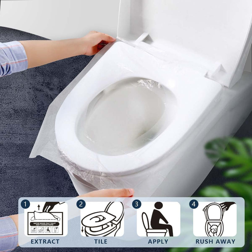 1 Pack (250 Pieces) Disposable Toilet Seat Covers Flushable Paper Toilet Seat Cover for Bathroom