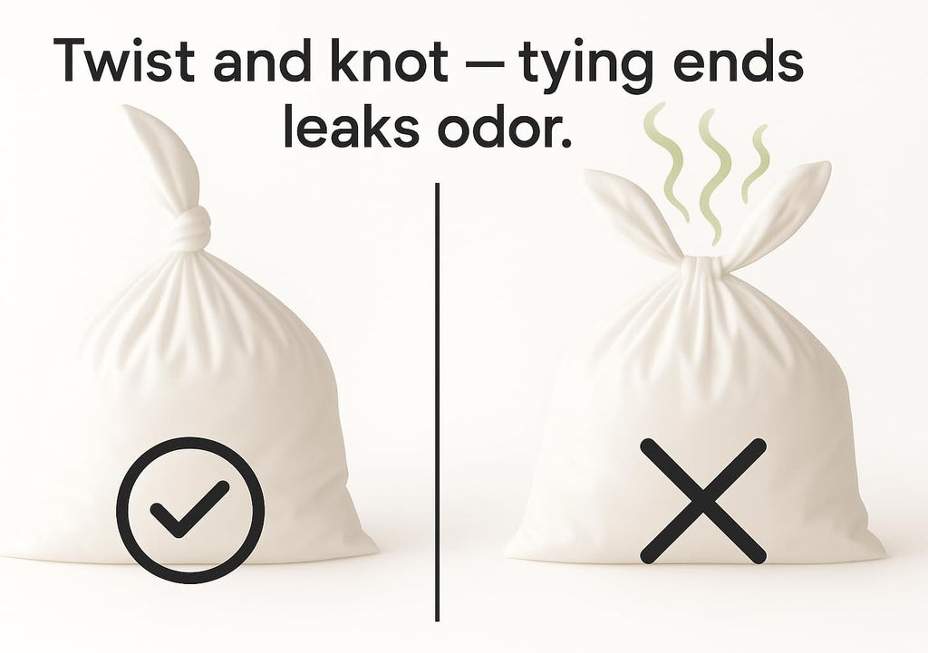 BOS, Odor-Sealing Dirty Diaper Trash Bags - Scent & Smell Free (Color: Cream Yellow) (Pack of 2)